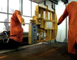 輪挖結構件機器人噴漆系統